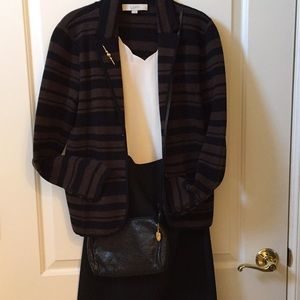 LOFT Knit Striped Sweater Jacket